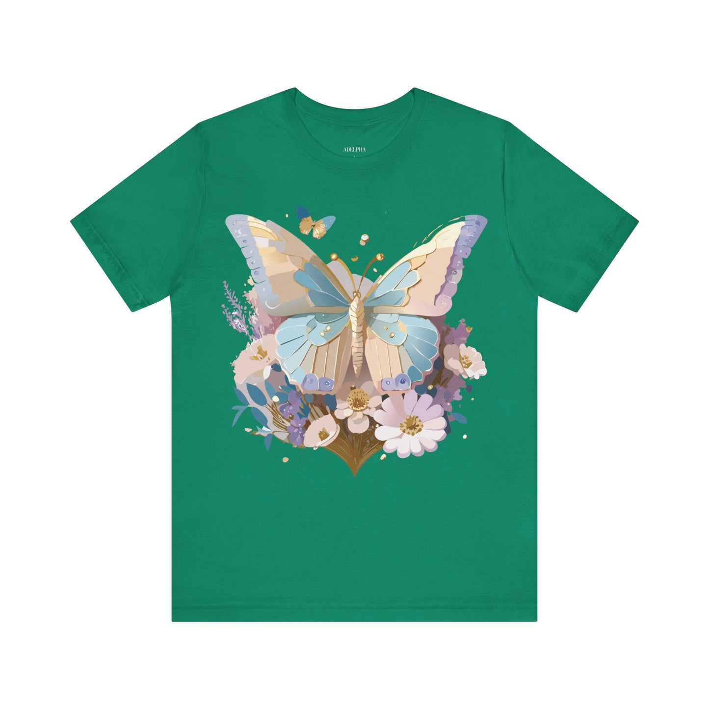 Natural Cotton Tee Shirt with Butterfly