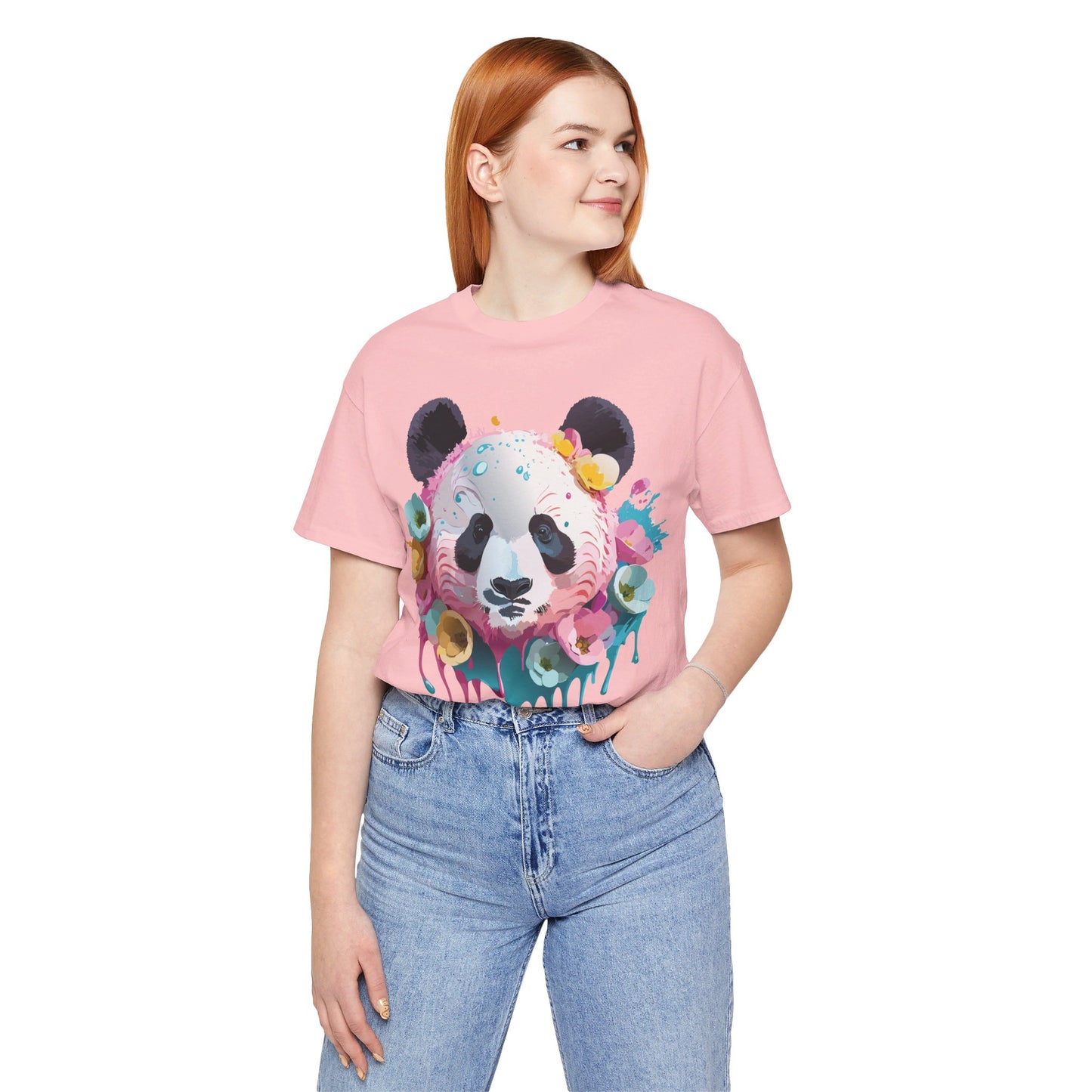 Natural Cotton Tee Shirt with Panda