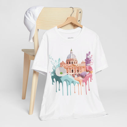Natural Cotton Tee Shirt - Beautiful Places Collection - Rome Printify