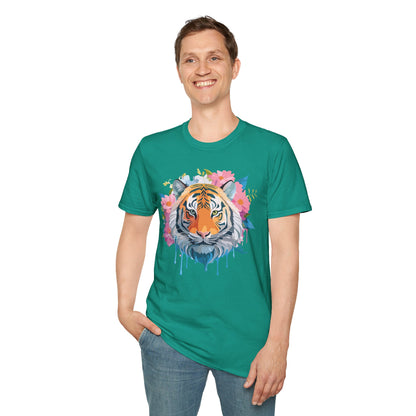 Tiger Print Shirt Unisex Short Sleeve Tee Gildan Softstyle 64000