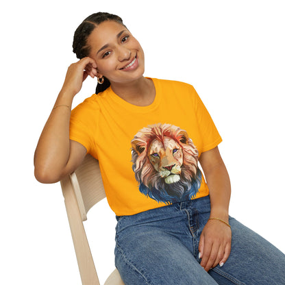Lion Shirt Unisex Animal Tee Ring Spun Cotton Softstyle Tee Gildan