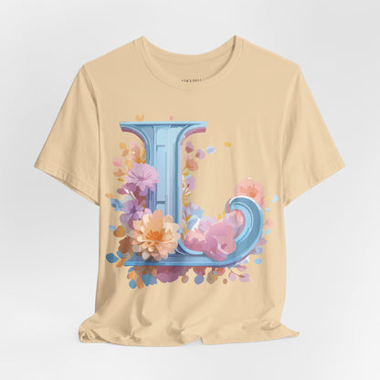Natural Cotton Tee Shirt - Letters Collection - L Printify