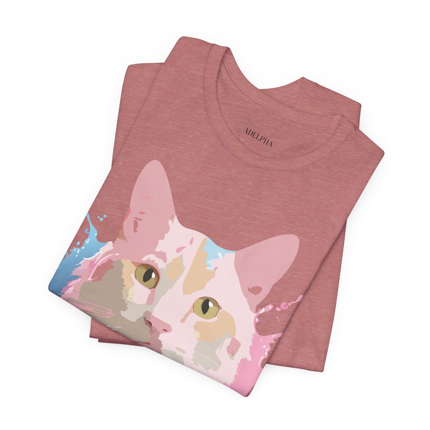 Natural Cotton Tee Shirt with Cat