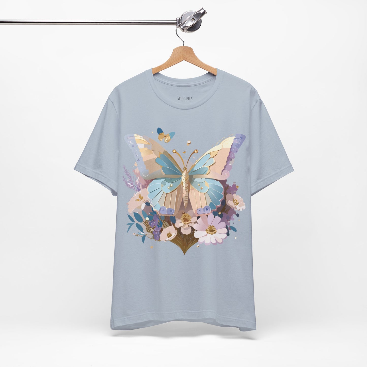 T-Shirt aus natürlicher Baumwolle mit Schmetterling