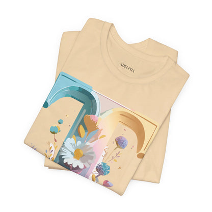 Natural Cotton Tee Shirt - Letters Collection - T Printify