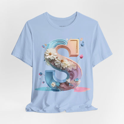 Natural Cotton Tee Shirt - Letters Collection - S Printify
