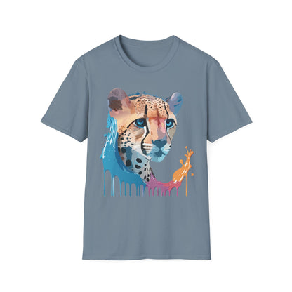 Cheetah Shirt Unisex Tee Softstyle Gildan 64000 100 Percent Ring Spun Cotton