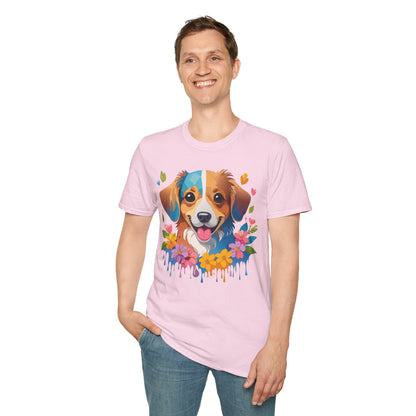 Dog Shirt Unisex Animal Tee 100 Percent Cotton Gildan Softstyle 64000