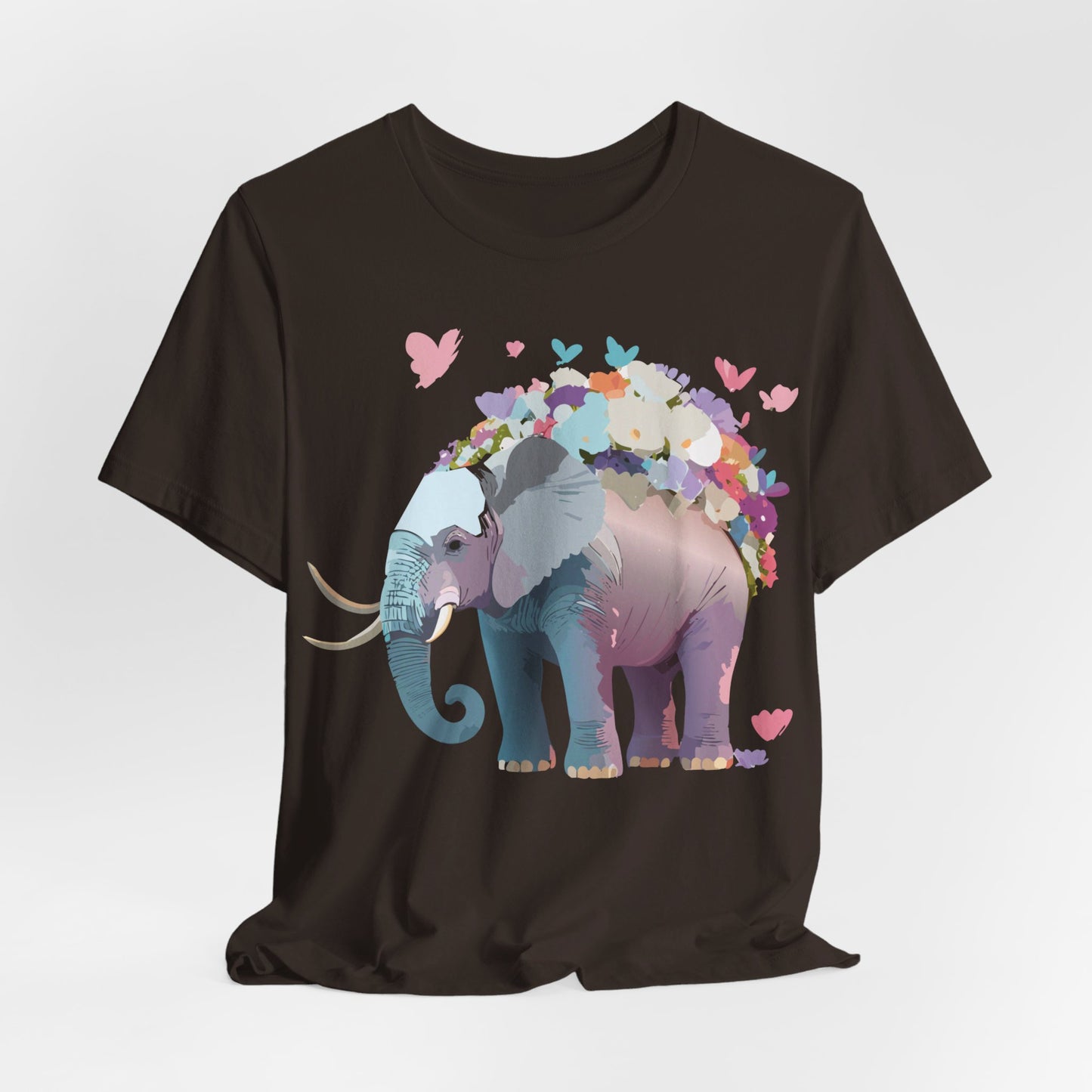 T-shirt en coton naturel avec motif éléphant