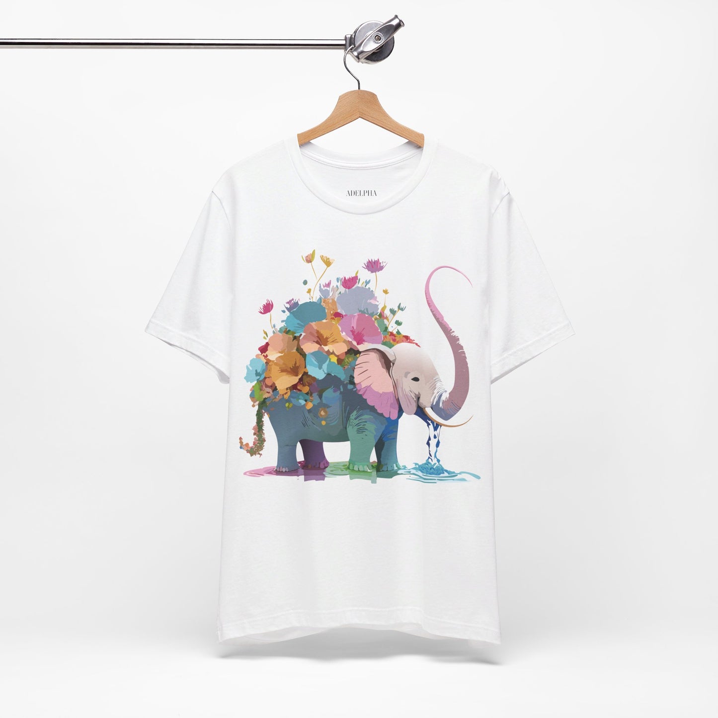 Natural Cotton Tee Shirt with Elephant