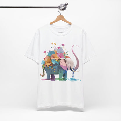 Natural Cotton Tee Shirt with Elephant Printify