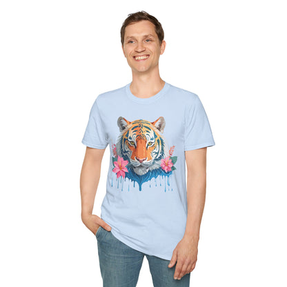 Tiger Unisex Softstyle T Shirt 100 Percent Cotton Gildan 64000 Animal Tee