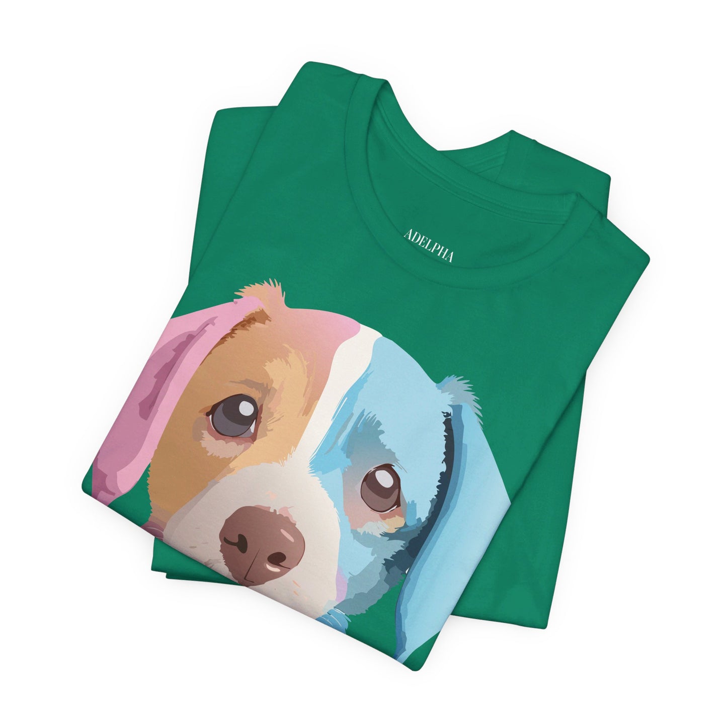 T-Shirt aus natürlicher Baumwolle mit Hund