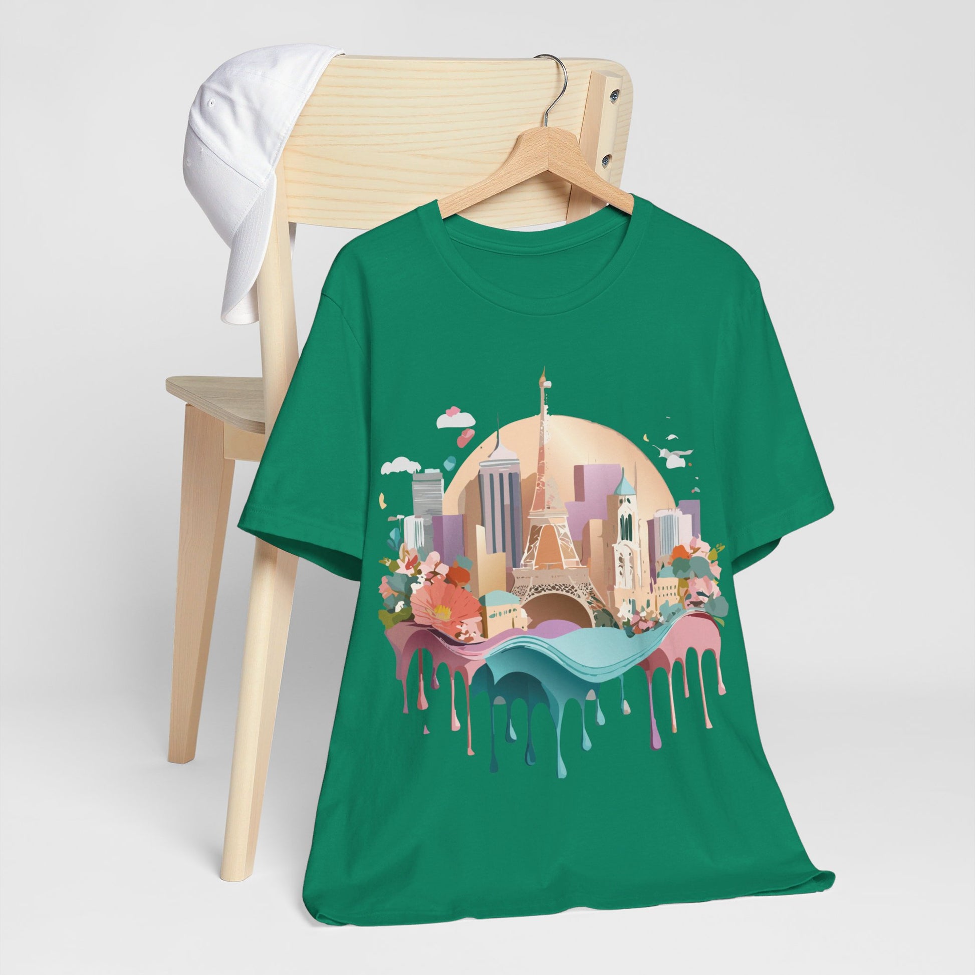 Natural Cotton Tee Shirt - Beautiful Places Collection - Paris Printify