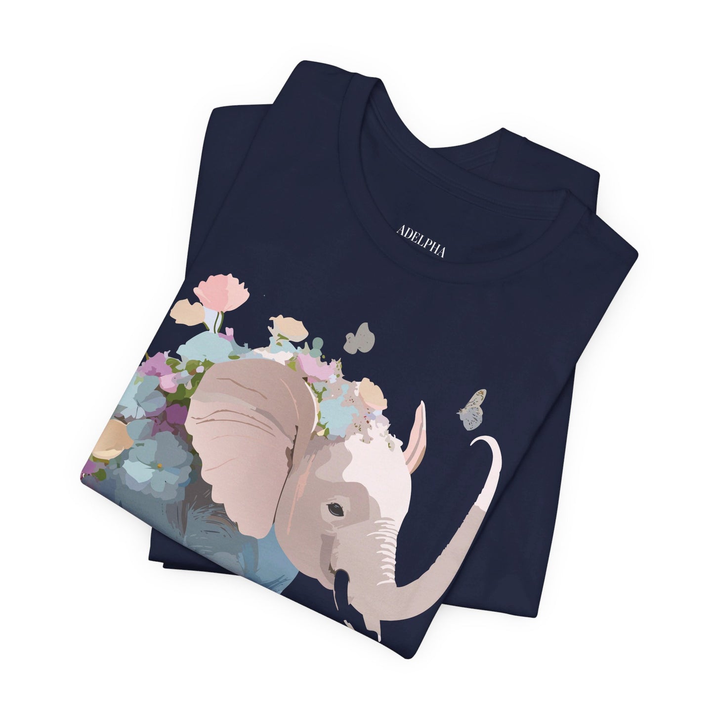 T-shirt en coton naturel avec motif éléphant