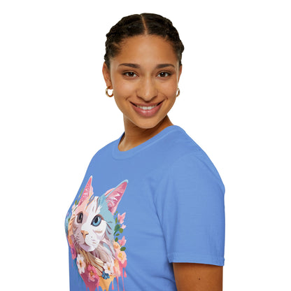 Cat Shirt Unisex Softstyle Tee 100 Percent Ring Spun Cotton Kitten Tee