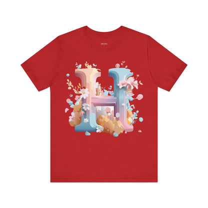 Natural Cotton Tee Shirt - Letters Collection - H Printify