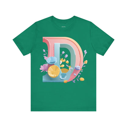 Natural Cotton Tee Shirt - Letters Collection - D Printify