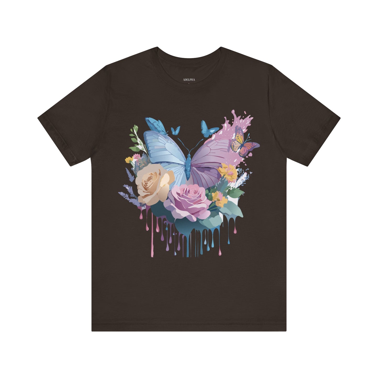 Natural Cotton Tee Shirt with Butterfly