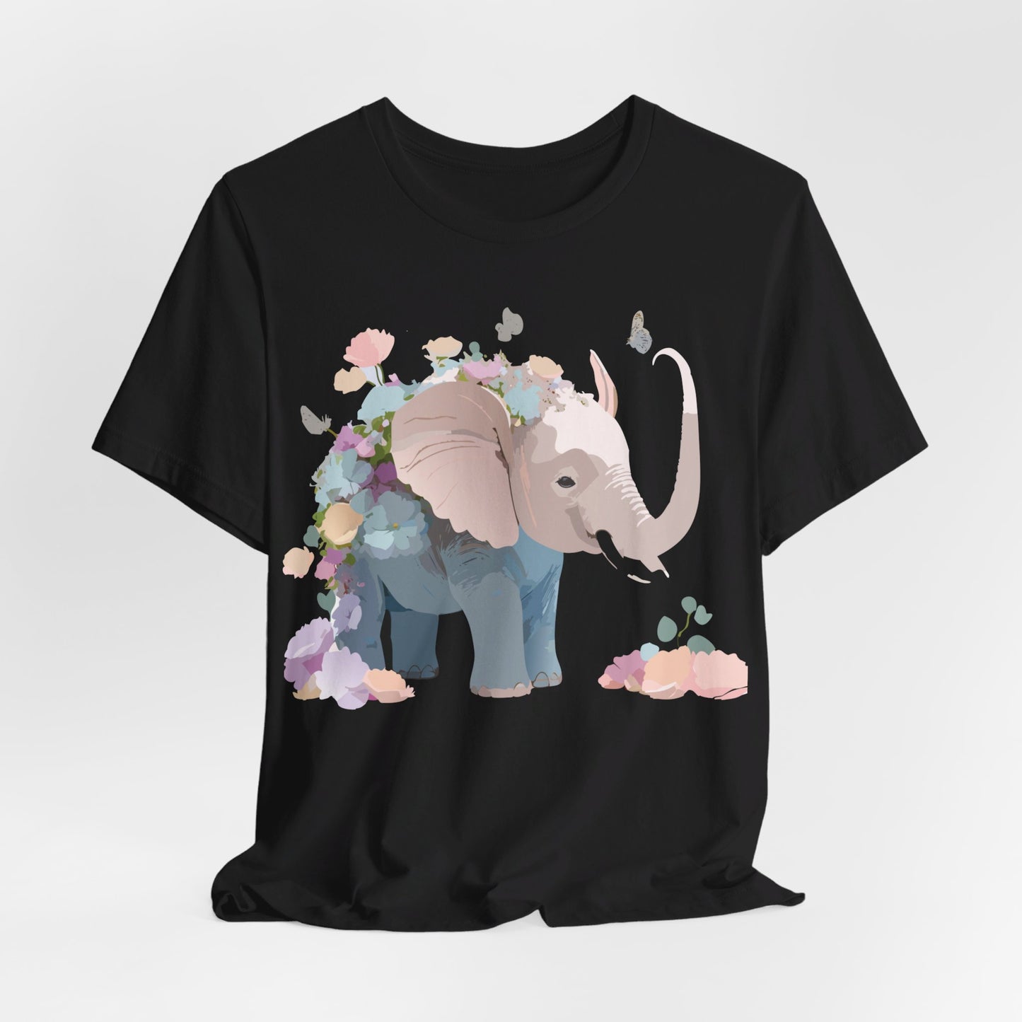 T-shirt en coton naturel avec motif éléphant