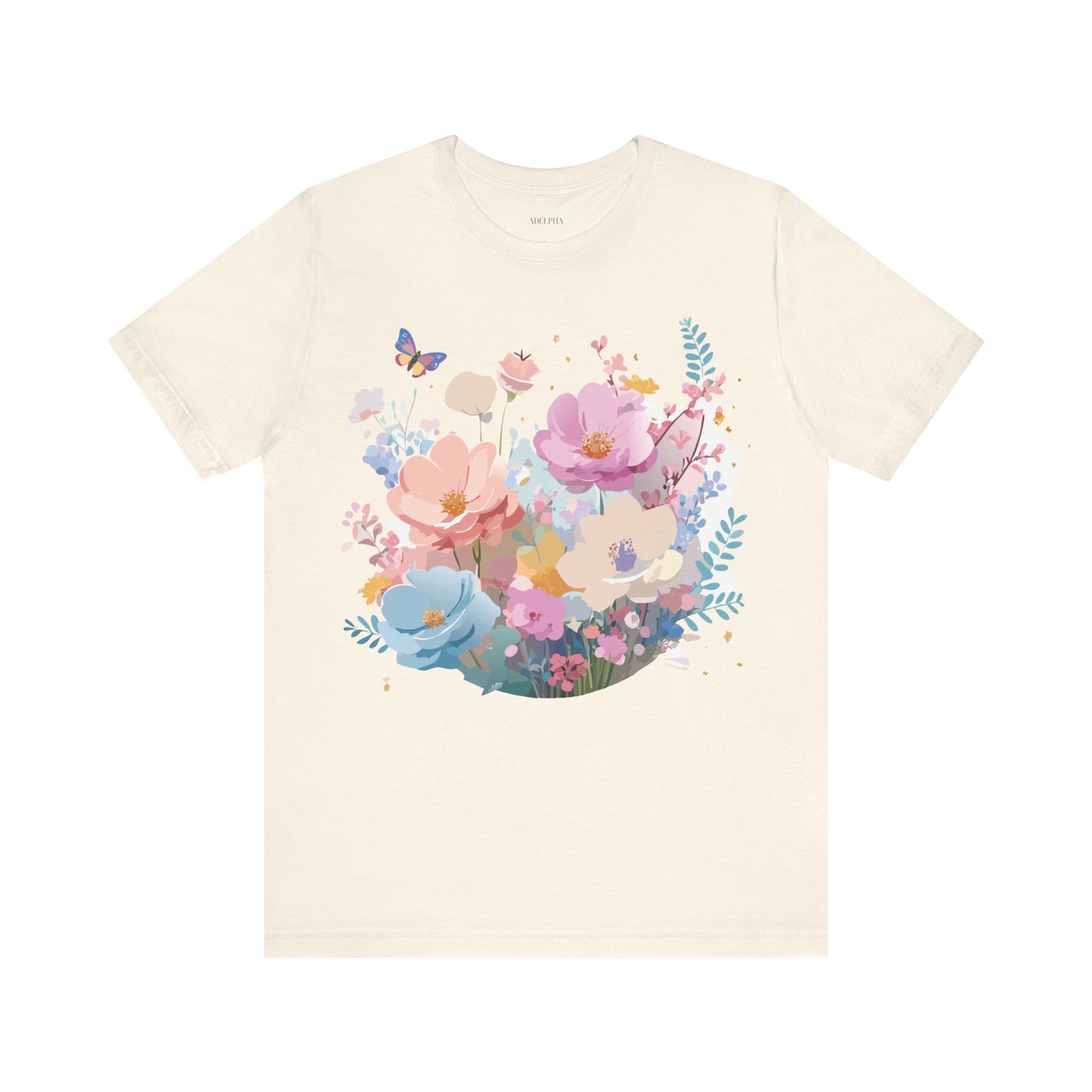 T-Shirt aus natürlicher Baumwolle mit Blumen