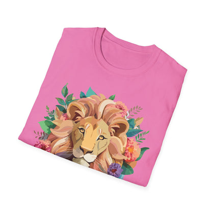 Lion Shirt Unisex Softstyle Tee 100 Percent Ring Spun Cotton Animal Print