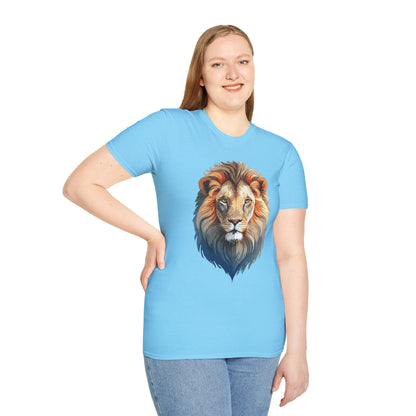 Gildan Softstyle Lion Print T Shirt Floral Tee For Unisex Everyday Comfort