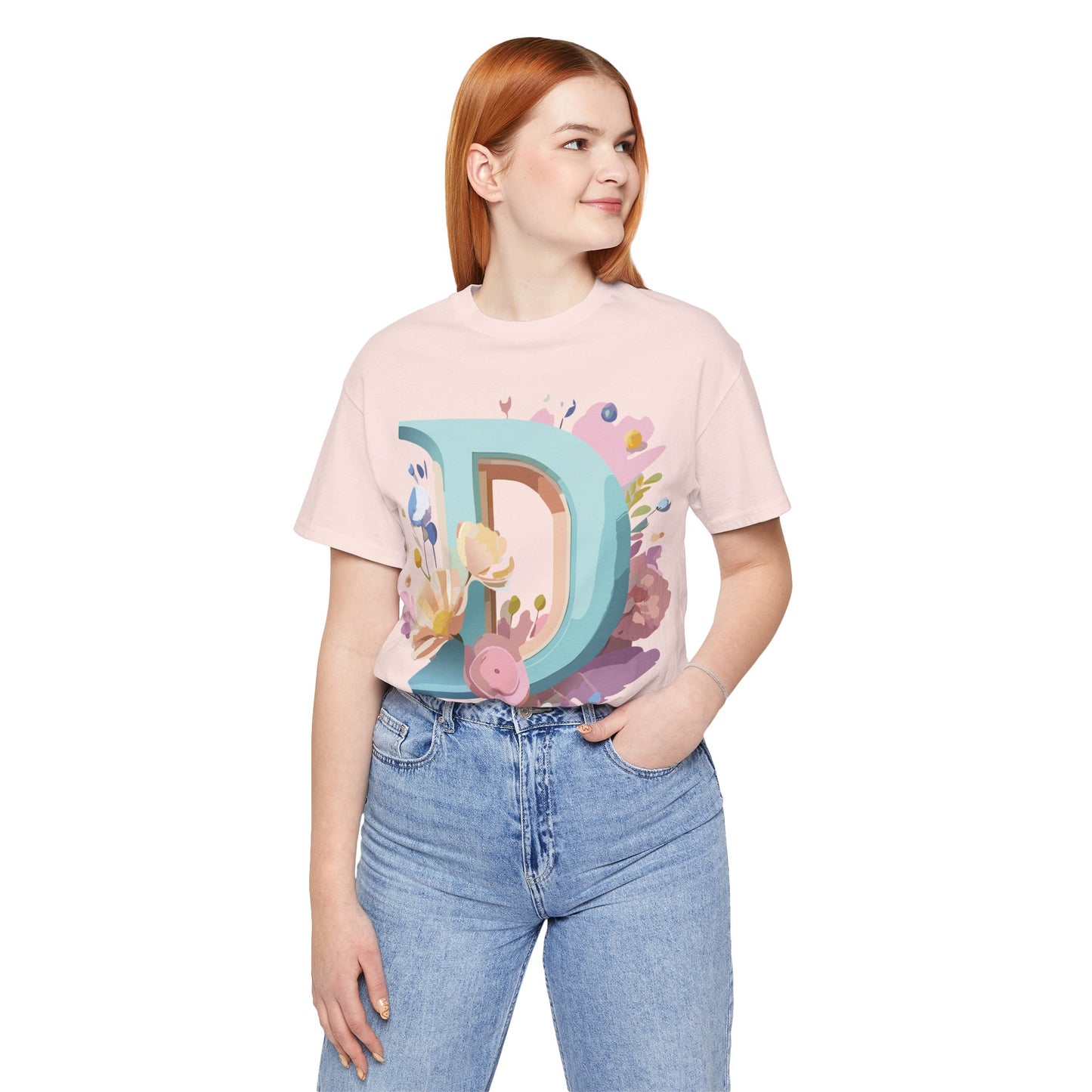 Natural Cotton Tee Shirt - Letters Collection - D