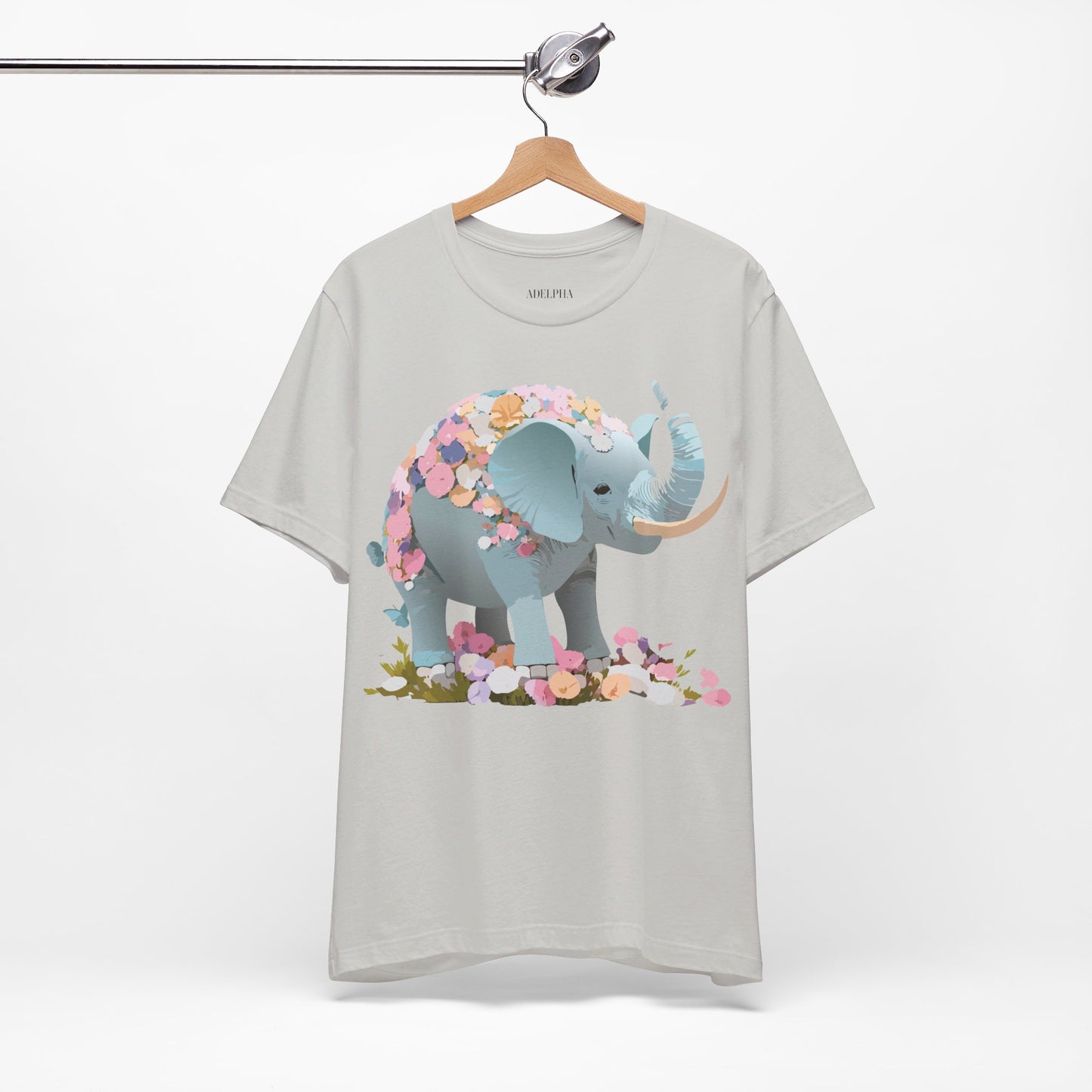 T-shirt en coton naturel avec motif éléphant