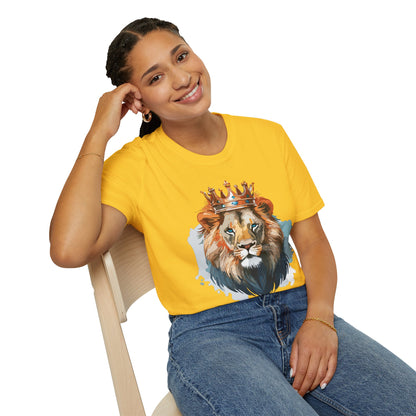 Lion Shirt Unisex Animal Tee Gildan Softstyle 64000 100 Percent Ring Spun Cotton