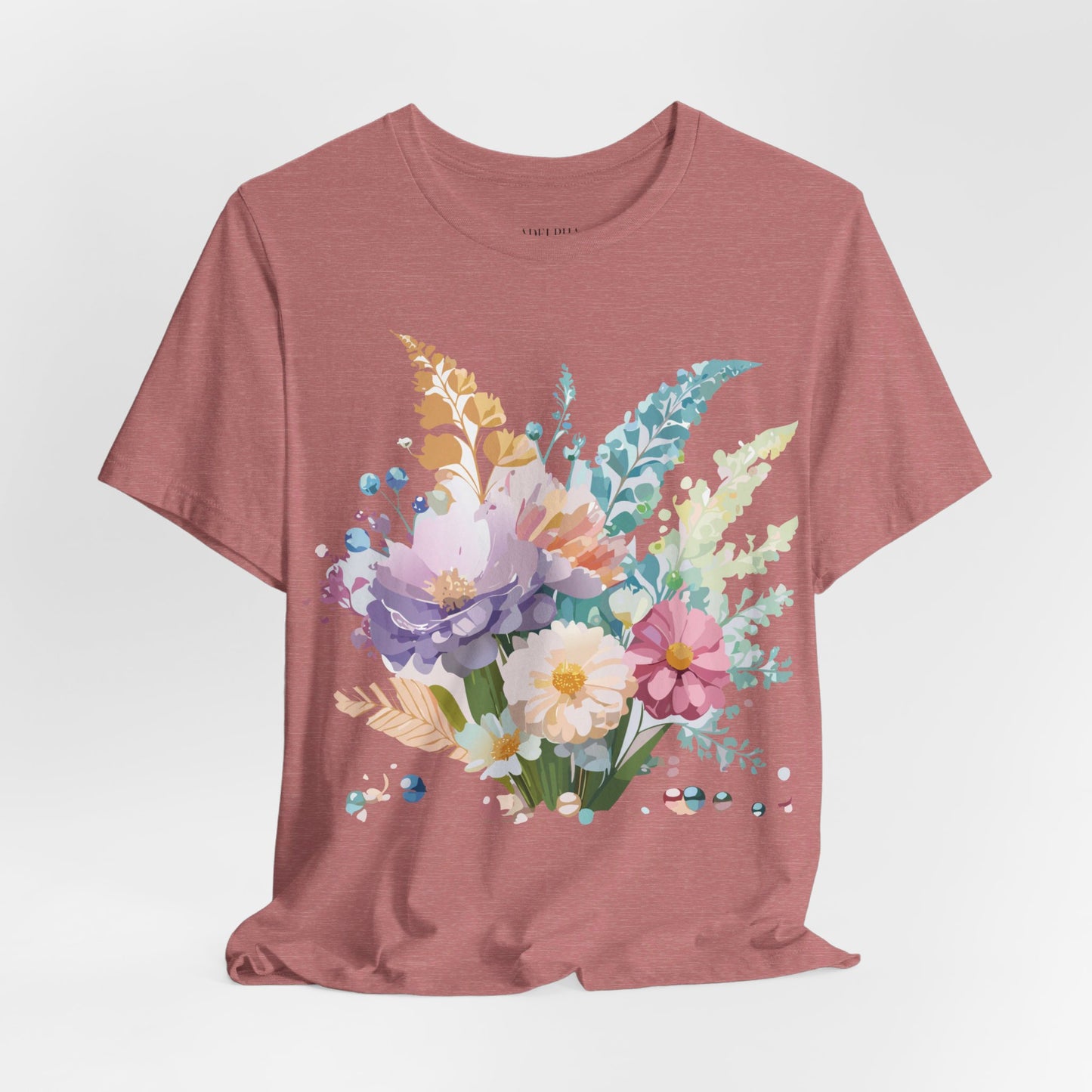 T-Shirt aus natürlicher Baumwolle mit Blumen