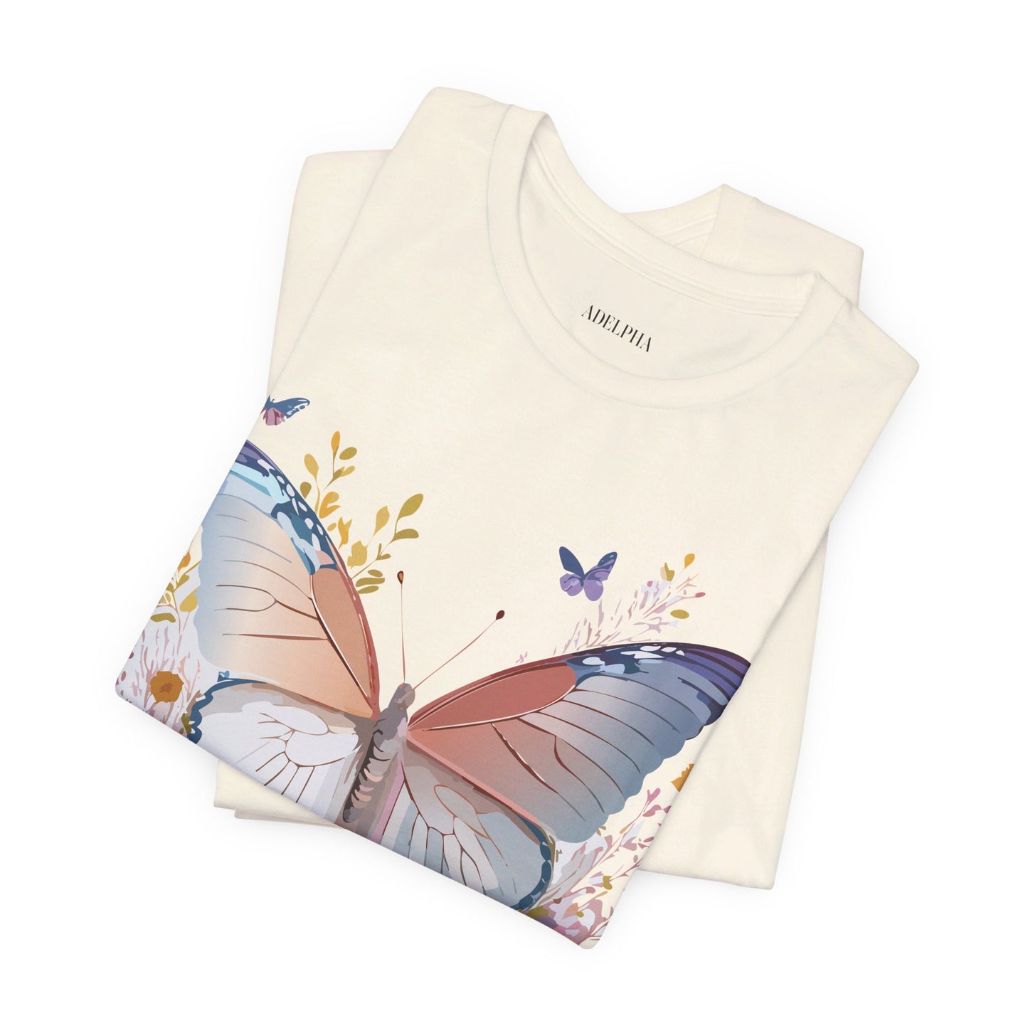 T-shirt en coton naturel avec papillon