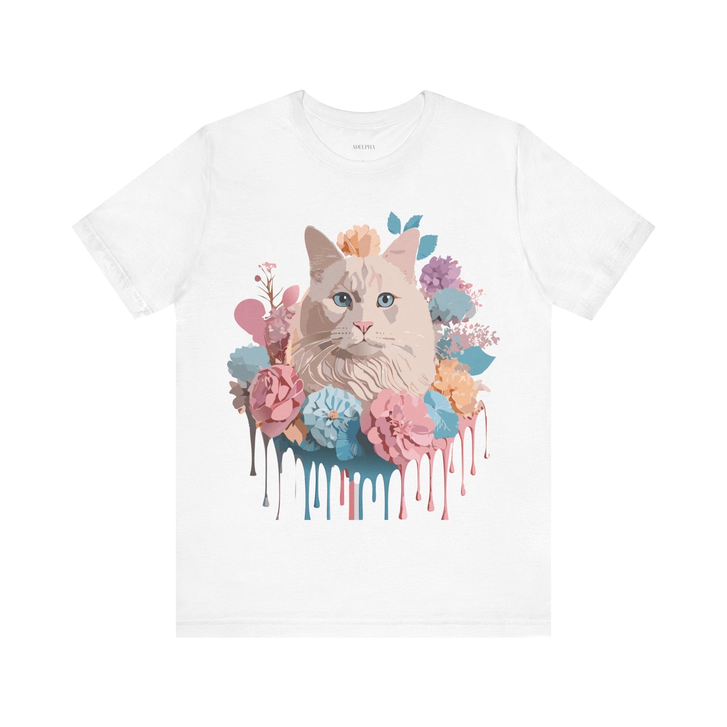 Natural Cotton Tee Shirt with Cat