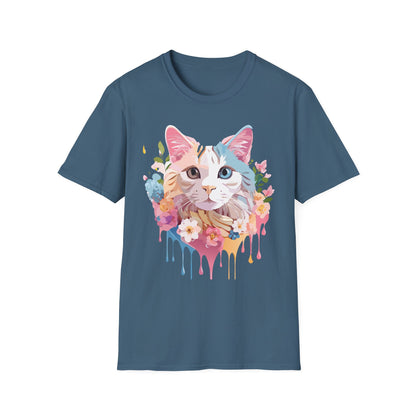 Cat Shirt Unisex Softstyle Tee 100 Percent Ring Spun Cotton Kitten Tee