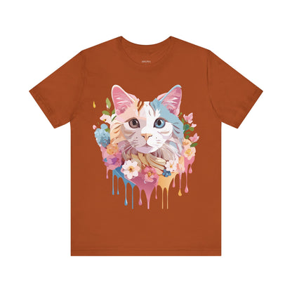 Natural Cotton Tee Shirt with Cat Printify