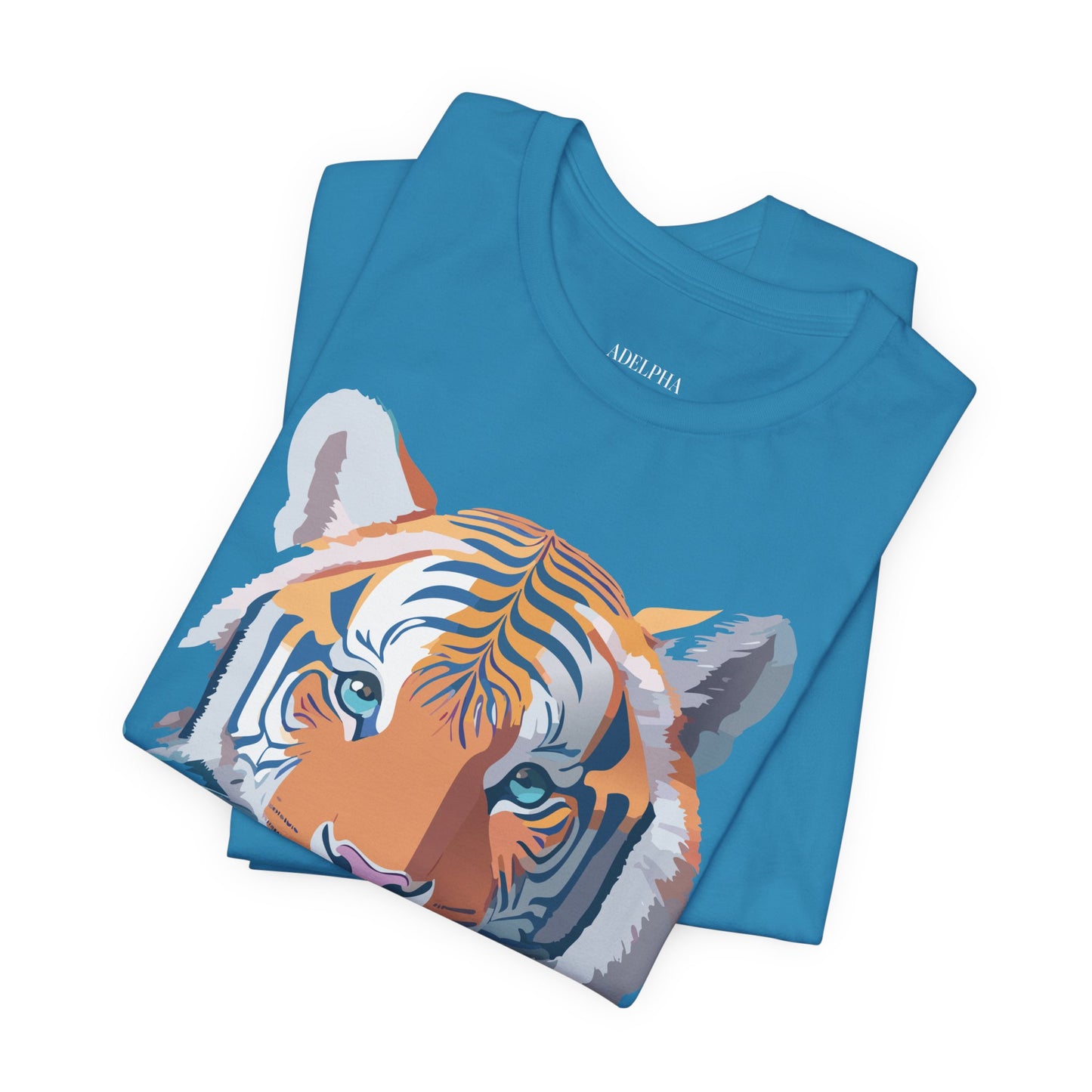 Natural Cotton Tee Shirt with Tiger