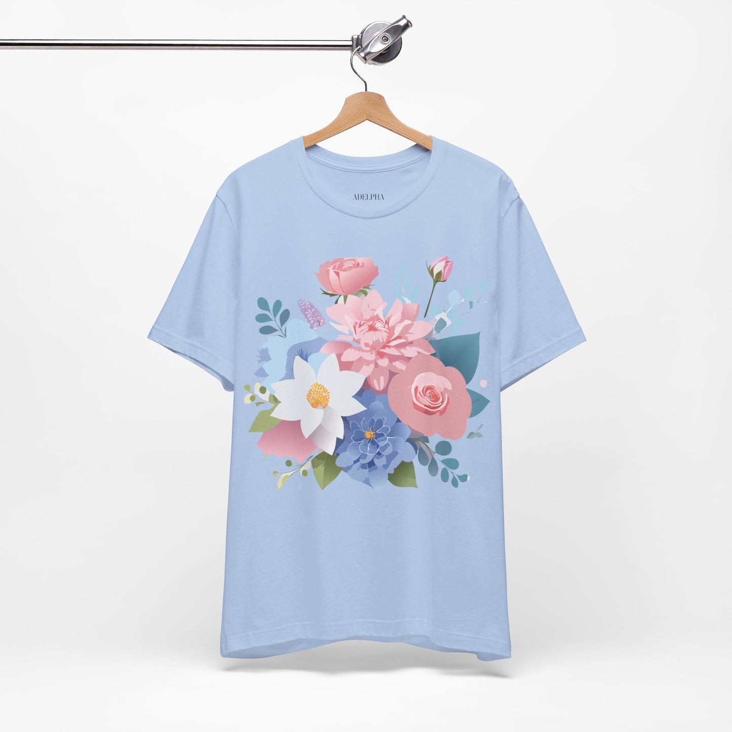 T-shirt en coton naturel avec fleurs