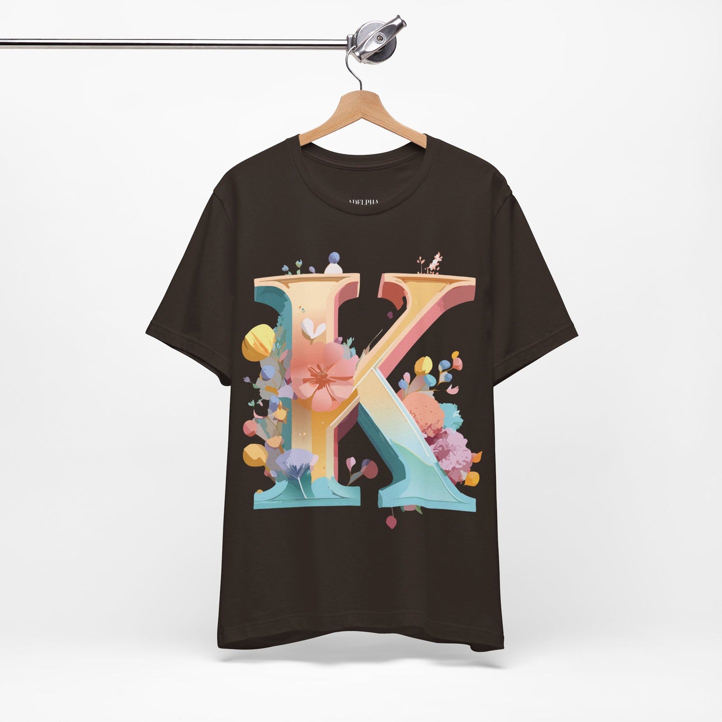 Natural Cotton Tee Shirt - Letters Collection - K