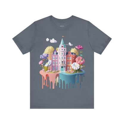 Natural Cotton Tee Shirt - Beautiful Places Collection - Amsterdam Printify
