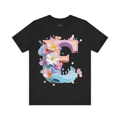 Natural Cotton Tee Shirt - Letters Collection - E Printify