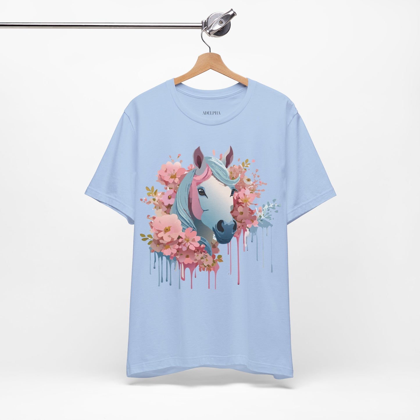 Natural Cotton Tee Shirt with Horse