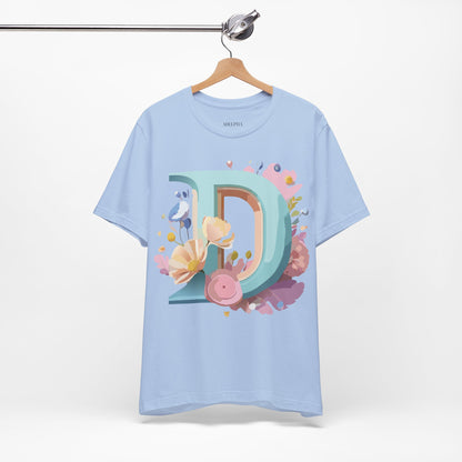 Natural Cotton Tee Shirt - Letters Collection - D Printify