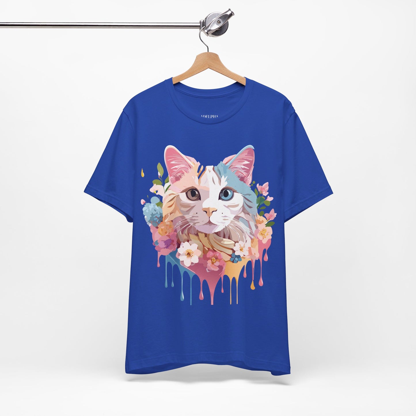 Natural Cotton Tee Shirt with Cat