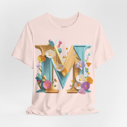 Natural Cotton Tee Shirt - Letters Collection - M Printify