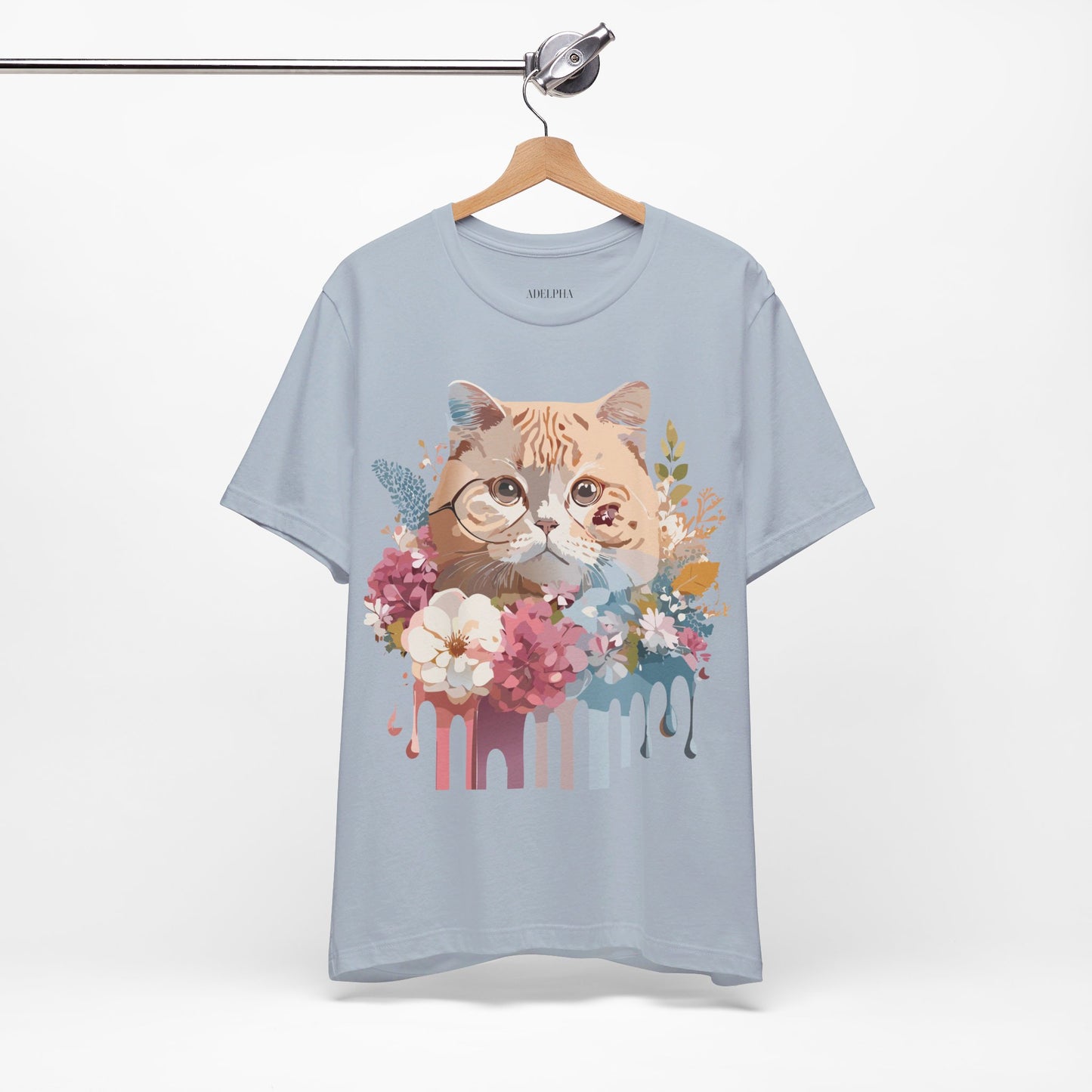 Natural Cotton Tee Shirt with Cat