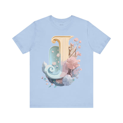 Natural Cotton Tee Shirt - Letters Collection - J Printify