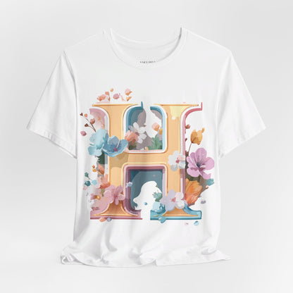 Natural Cotton Tee Shirt - Letters Collection - H Printify