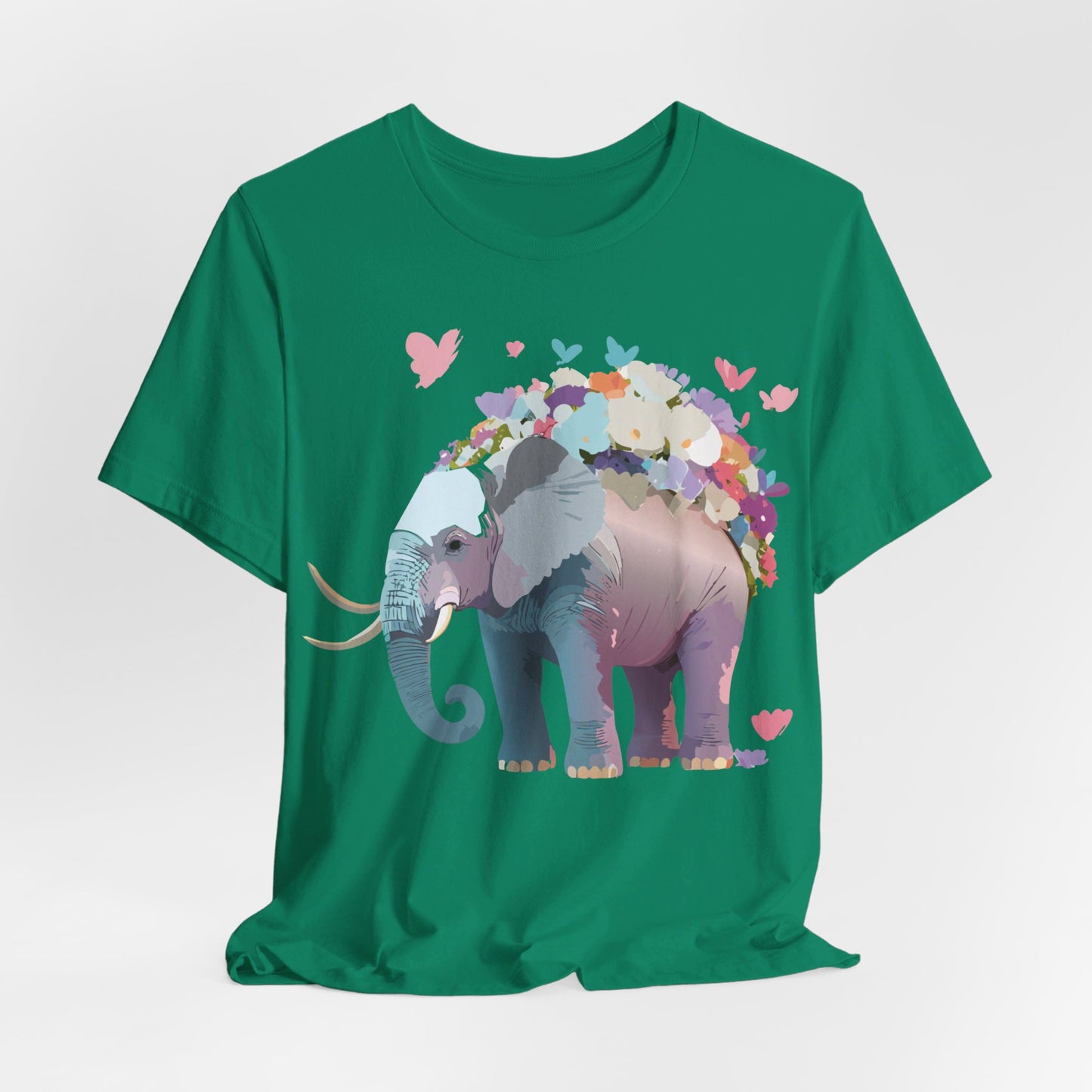 T-shirt en coton naturel avec motif éléphant