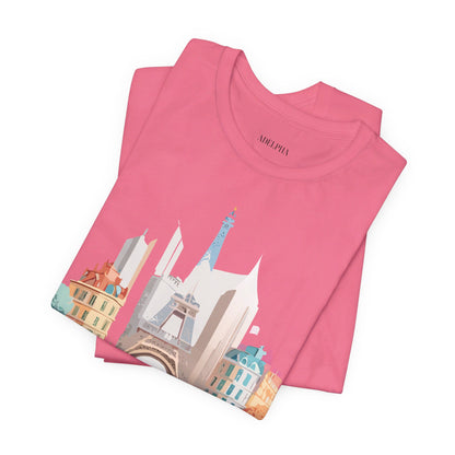 Natural Cotton Tee Shirt - Beautiful Places Collection - Paris Printify