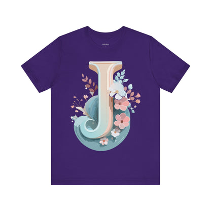 Natural Cotton Tee Shirt - Letters Collection - J Printify